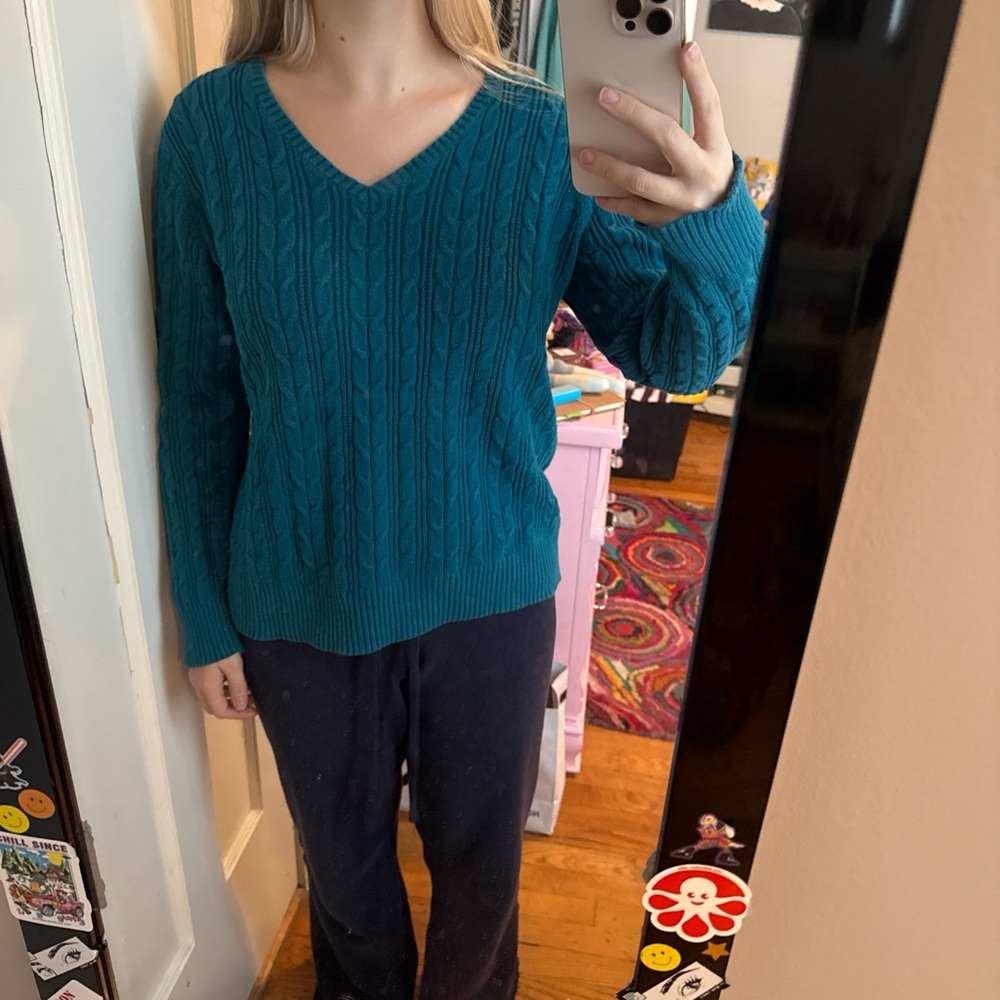 St. John's Bay Teal V-Neck Sweater